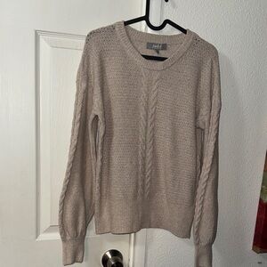 Marled Taupe Cable Knit Sweater